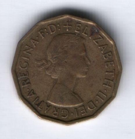 3 пенса 1964 г. Великобритания