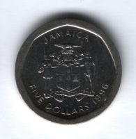 5 долларов 1996 г. Ямайка