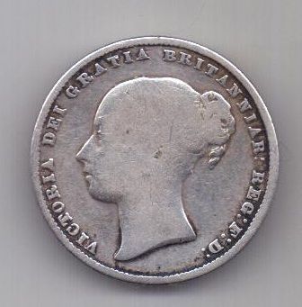 1 шиллинг 1864 г. редкий год. Великобритания