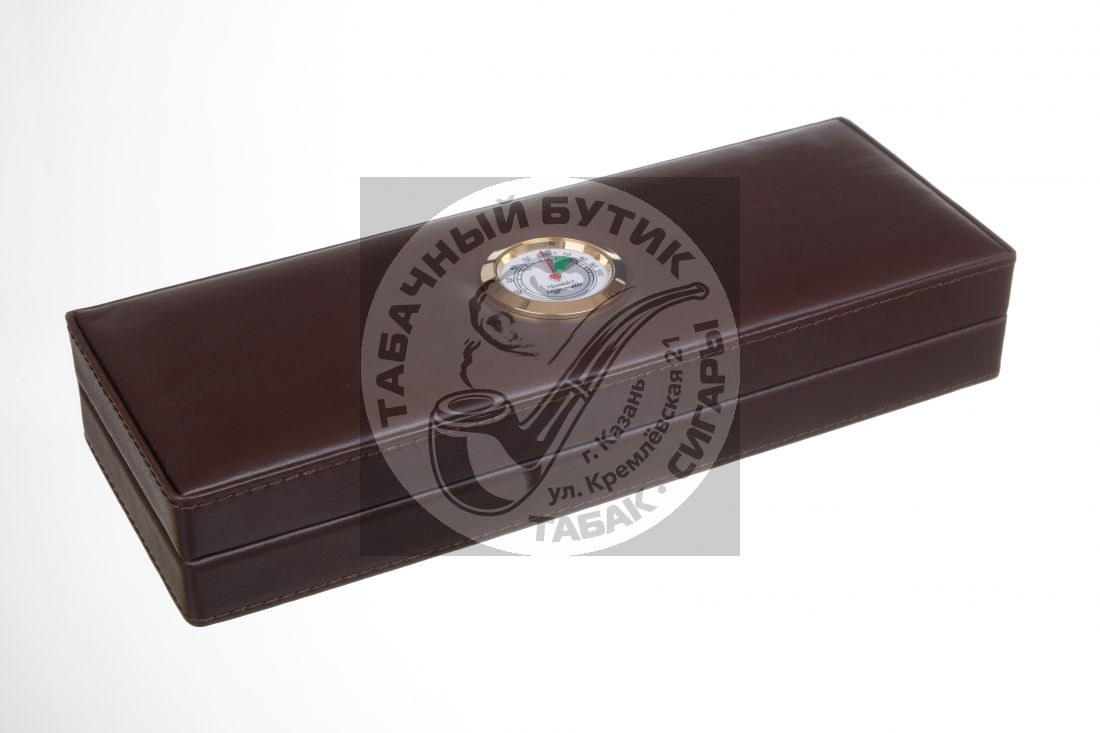 Хьюмидор Tom River дорожный на 3 сигары с увлажнителем, Экокожа