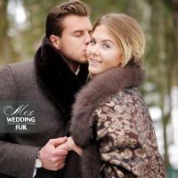 Платок с оторочкой из меха песца ткань-парча Etro фото