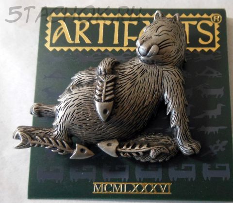 Брошь "Сытый котик" под олово (бесплатная доставка из США)