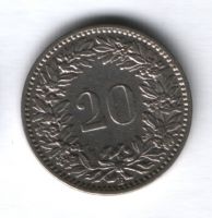 20 раппенов 1908 г. Швейцария