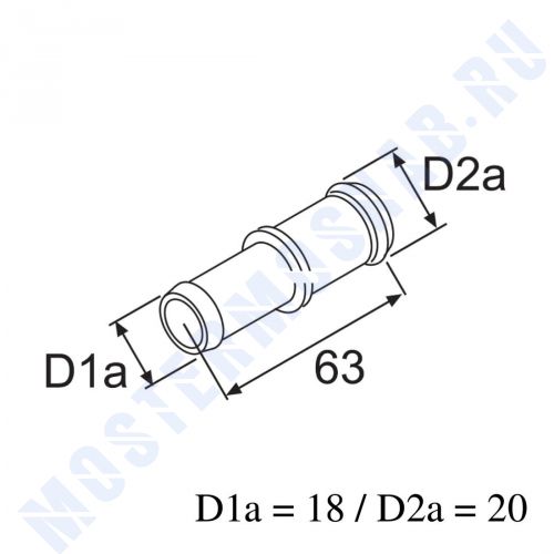 Соединительный патрубок (штуцер) 15х20