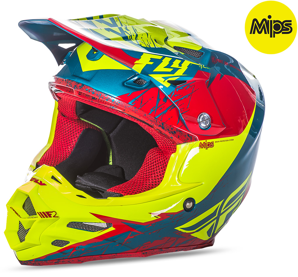 FLY - 2017 F2 Carbon MIPS Retrospec Hi-Vis шлем, красно-желтый
