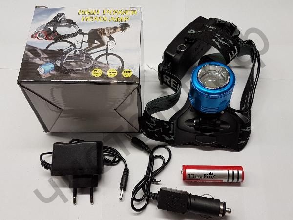 Фонарь налоб. аккум. LED JW-5811 (T-8065) (1L, 1*18650, ZOOM, Т6) 4 реж. яркий, эконом, моргающий, желтый теплый свет