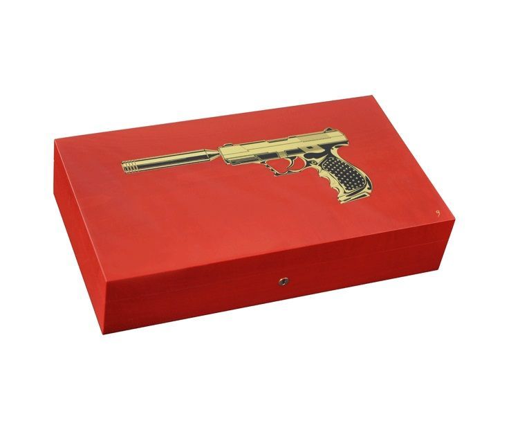 Хьюмидор Elie Bleu Gun на 110 сигар Red Gum bi-metal