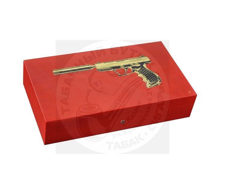 Хьюмидор Elie Bleu Gun на 110 сигар Red Gum bi-metal