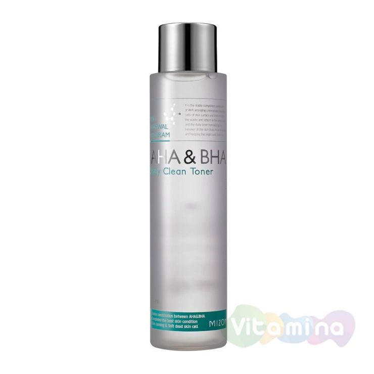 Пилинг-тонер с кислотами АНА и ВНА - Mizon Aha & BHA Daily Clean Toner