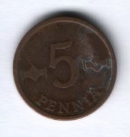 5 пенни 1972 г. Финляндия