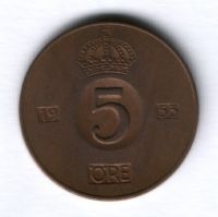 5 эре 1953 г. Швеция
