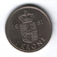 1 крона 1981 г. Дания