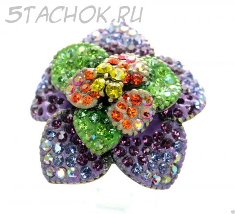 Кольцо "Эдемский сад"под бронзу/эмаль/сваровски