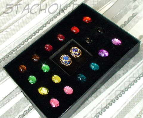 Клипсы с 10 сменными камнями под золото