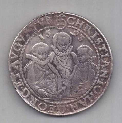 1 талер 1593 г. Саксония. Германия