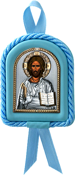 Икона Иисус Христос Спаситель в колыбельку новорожденному ребенку (Италия, повышенное качество!) купить в подарочной упаковке!