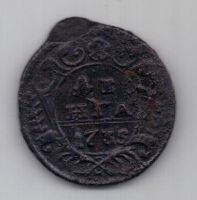 деньга 1735 г. брак чекана