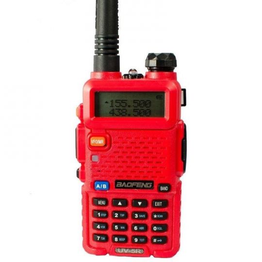 Рация Baofeng UV-5R красная с гарнитурой (2 режима мощности)