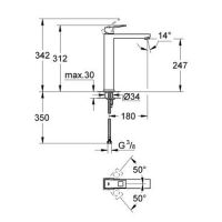 схема смесителя Grohe Eurocube 23406