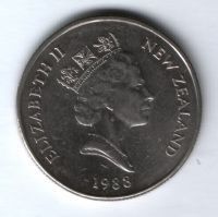 50 центов 1988 г. Новая Зеландия