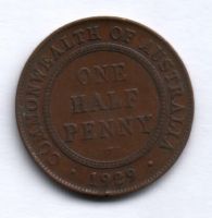 1/2 пенни 1929 г. Австралия