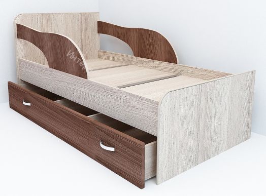 Кровать "Максимка" на щитах млечный дуб, Венге