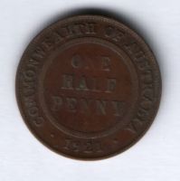 1/2 пенни 1921 г. Австралия