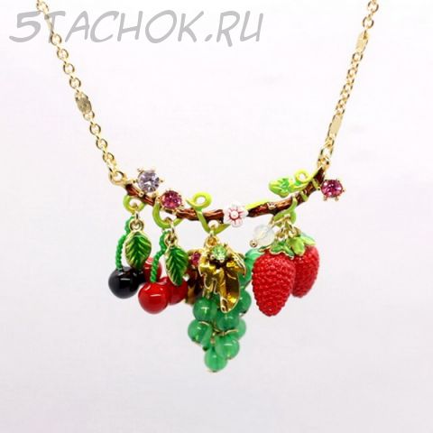Колье "Земляника"