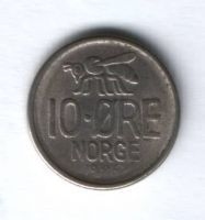 10 эре 1967 г. Норвегия
