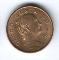 5 сентаво 1963 г. UNC Мексика