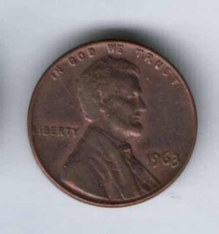 1 цент 1963 г. США