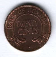 20 центов 1974 г. UNC Уганда