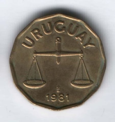 50 сентесимо 1981 г. Уругвай