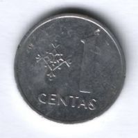 1 цент 1991 г. Литва