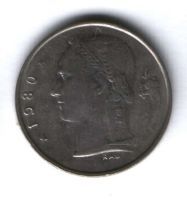 1 франк 1980 г. Бельгия