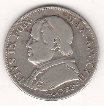1 лира 1867 г. Ватикан