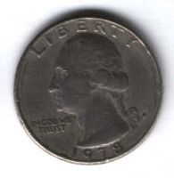 1/4 доллара 1978 г. США, D