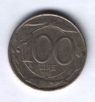 100 лир 1993 г. Италия