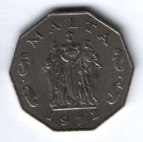 50 центов 1972 г. Мальта, XF