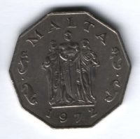 50 центов 1972 г. Мальта, XF