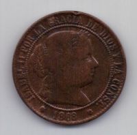 2 1/2 сантима 1868 г. Испания
