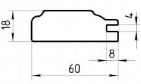 Рамочный профиль №53 паз 4  18х60 мм