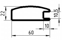 Рамочный Профиль №EL 391 паз. 10.5 22х60 мм