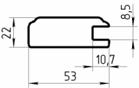 Рамочный Профиль №EL 392/2 паз. 8.5 22х53  мм