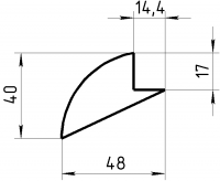 Карниз №271/24  40х48 мм