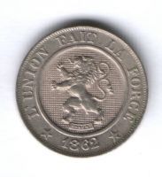 10 сантимов 1862 г. AUNC Бельгия