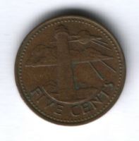 5 центов 1973 г. Барбадос