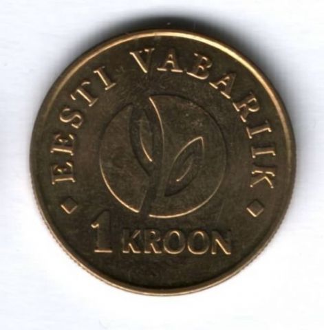 1 крона 2008 г. Эстония, 90 лет республике