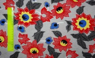 Подсолнухи красные кулирка ринг отрез 0,35м + брак