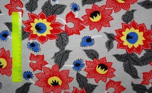 Подсолнухи красные кулирка ринг отрез 0,35м + брак
